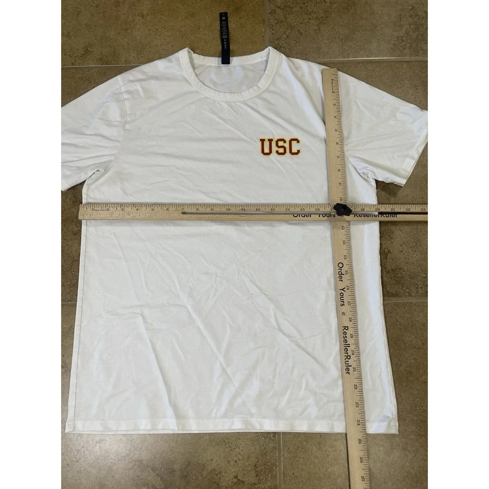 Lululemon Men's Size M USC Trojans Graphic T-Shirt Pima Cotton Blend White